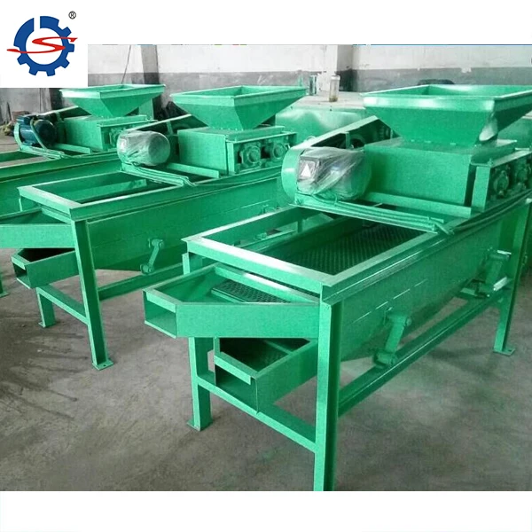 High capacity almond shell breaking machine