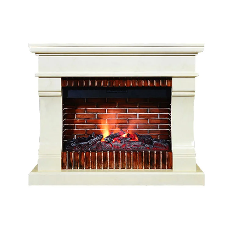 Слоновая кость резной фронтальный поликаменный камин электрический камин с подогревом