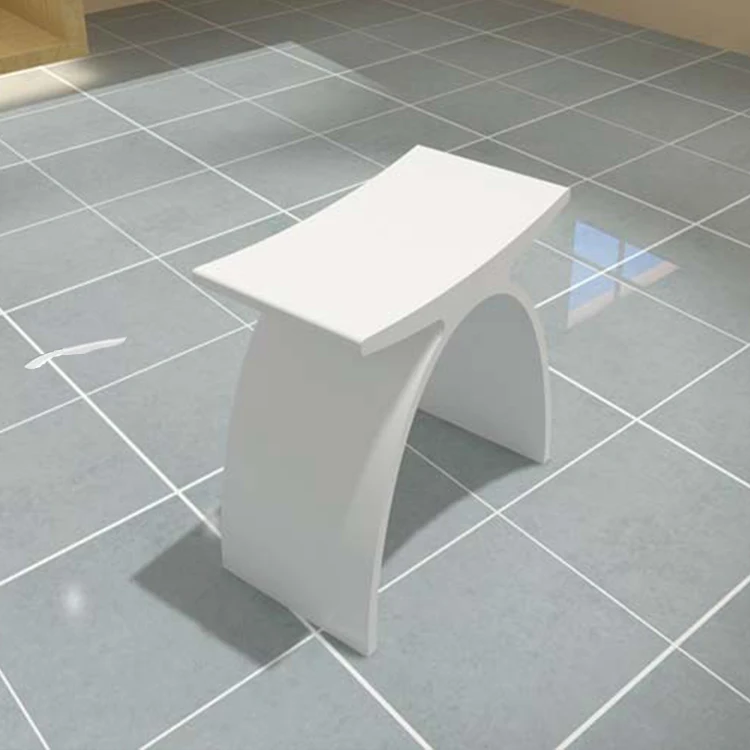 KC-01 bathroom shower seat shower bench freestanding solid surface resin stone shower stool