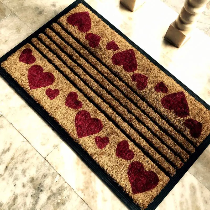 High Non Brush Coconut Fiber Coco Koko Cocoa Hollander Doormats Outdoor Rubberized Coir Brush Door Mat