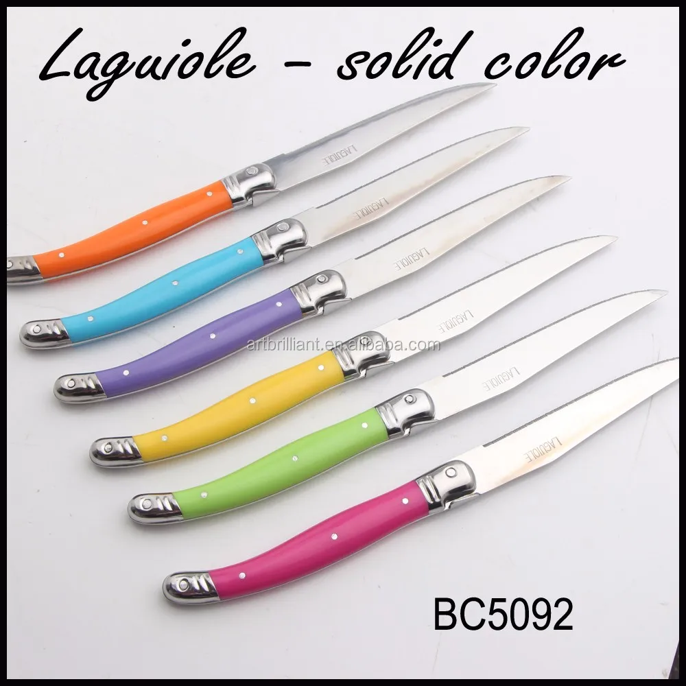 
Custom printing kitchen laguiole style 6pcs wooden steak knives set 