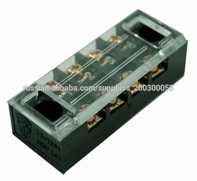 ТБ-1504 15A 4-полюсный 600В Винт Исправлена ​​Клеммные колодки