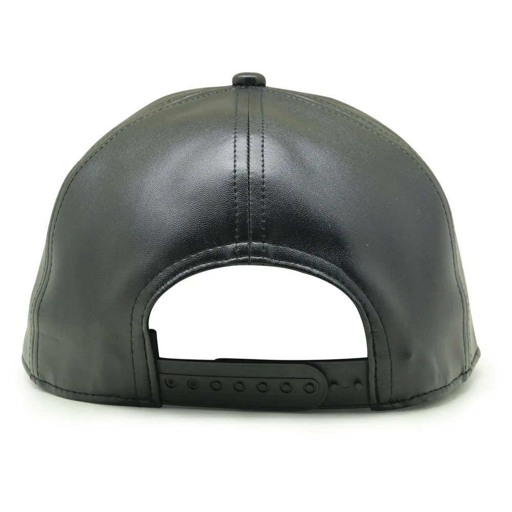 Custom Patch Cap Hat PU Leather Snapback 5 Panel Caps