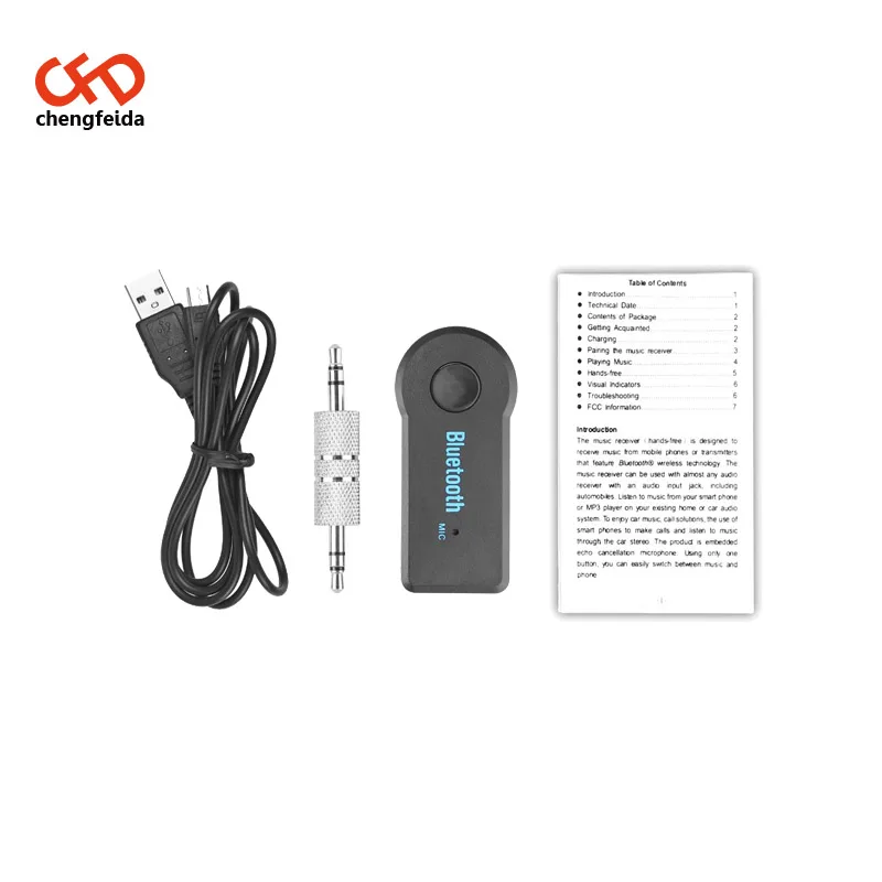 
Car Wireless Bluetooth Audio Receiver Adapter Car AUX Bluetooth Music Receiver Stereo black one size 