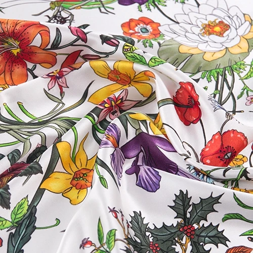 
25mm 140cm silk satin fabric digital print silk fabric 