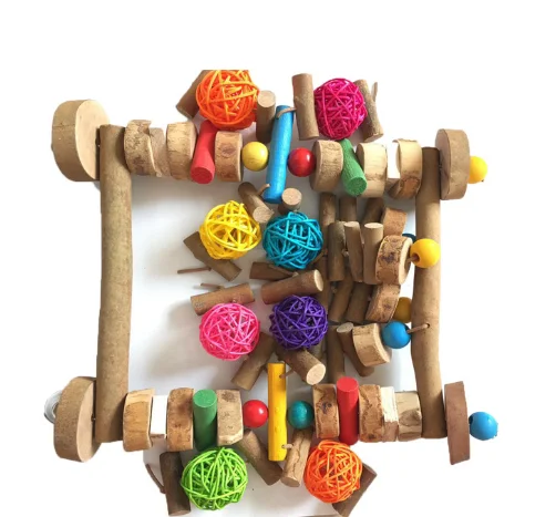 Лидер продаж на Amazon, деревянная игрушка для домашних животных, игрушка-попугай, красочная Веселая игрушка