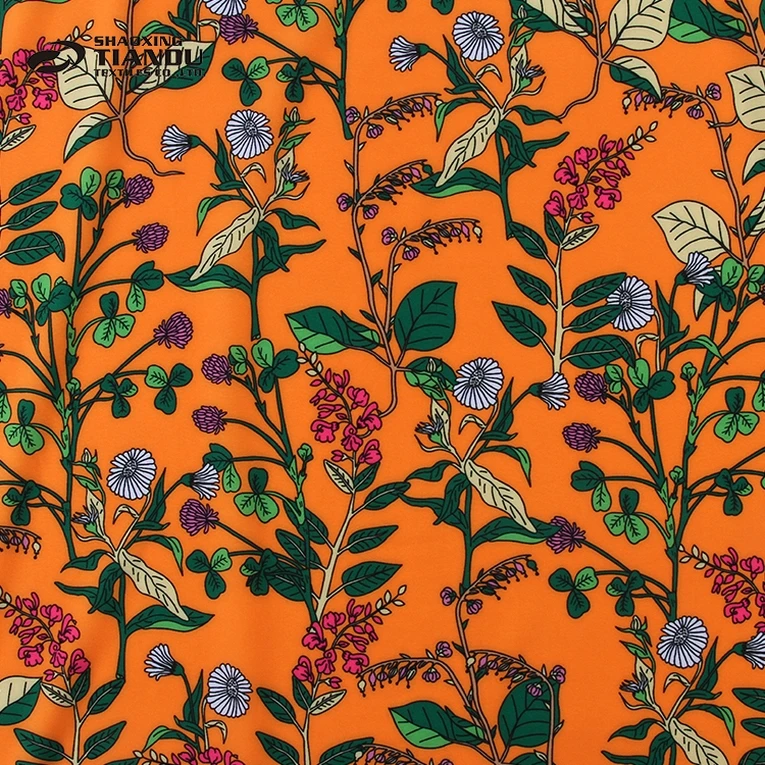 New products fashion woven dubai dress african print chiffon fabric floral printed