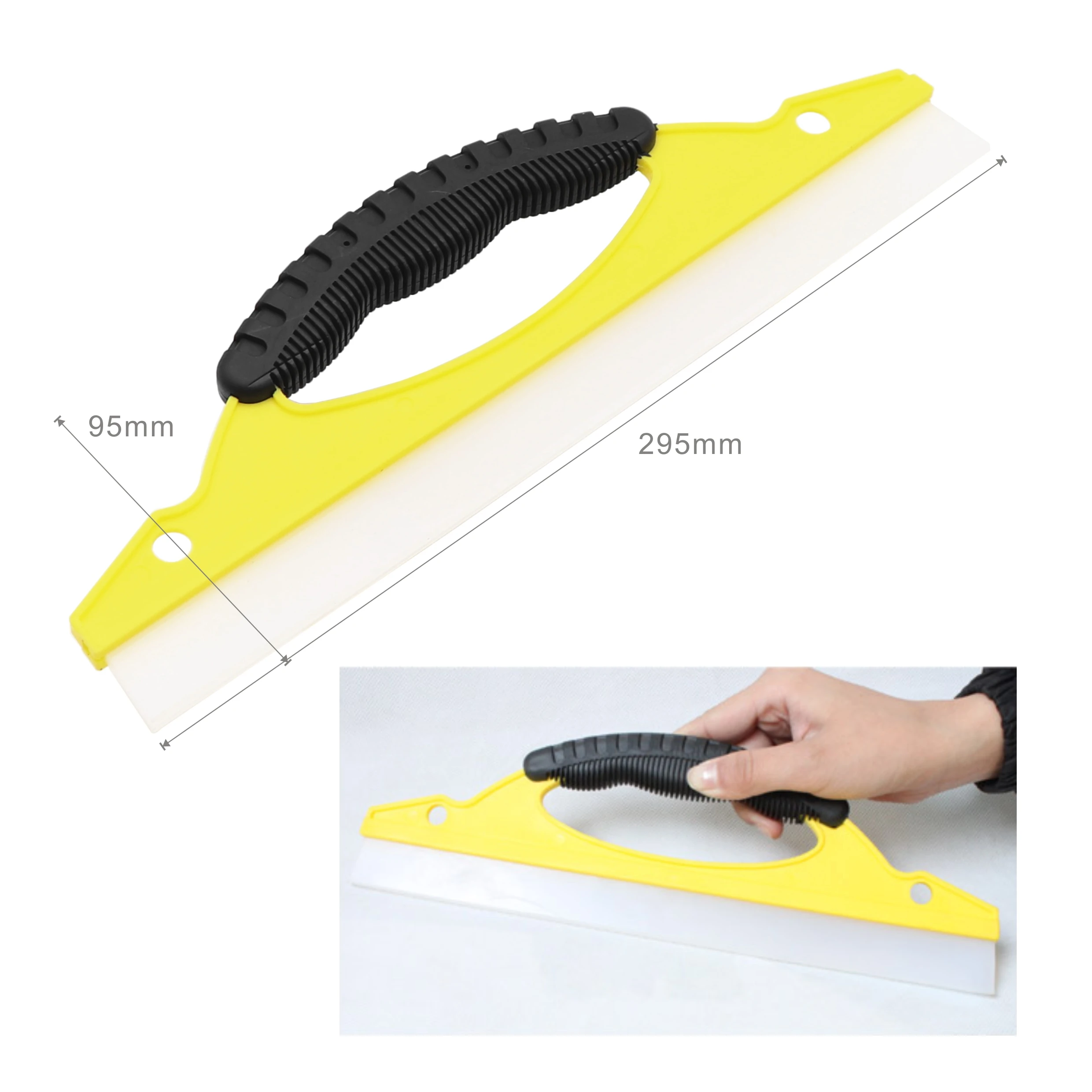 All Purpose Squeegee for Shower Window Car Glass Yellow Frame Soft Silicone Blade Cleaning Kits Door Wall Tile Glass