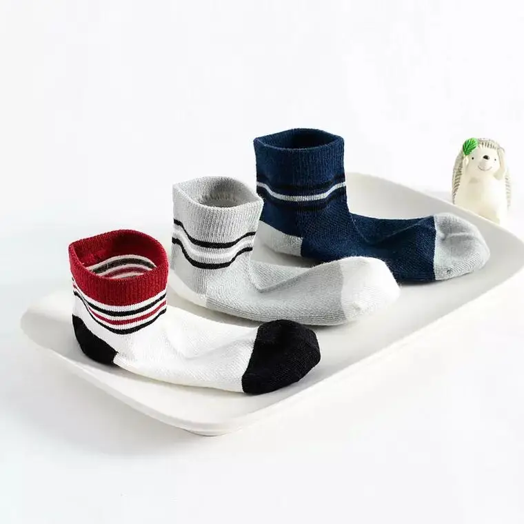 
Cute Hot Sale Baby Stripe 100% Cotton Child Tube Socks 