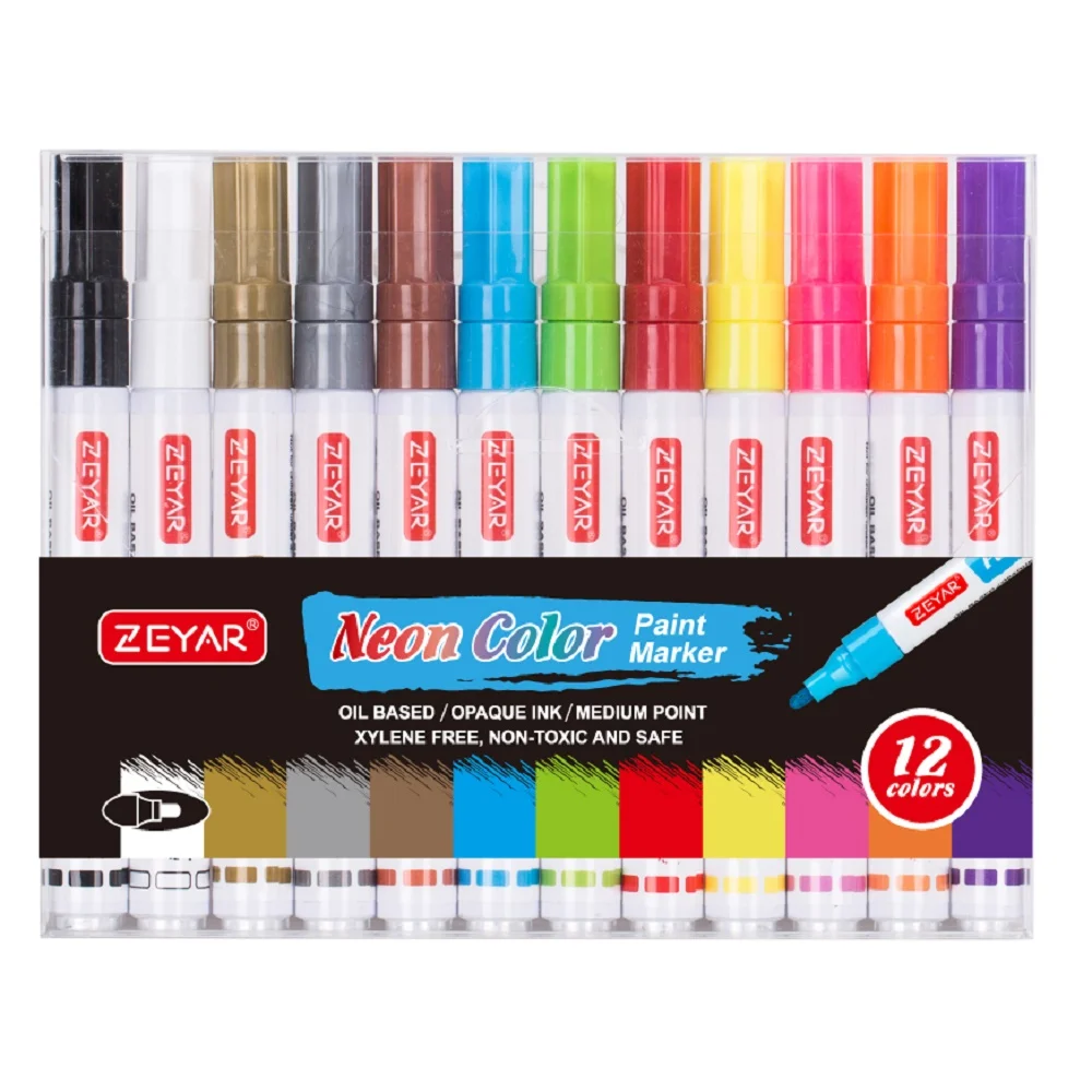 DIY Paint Marker 12 color paint marker Set of medium point Tip oil based multichem in uk