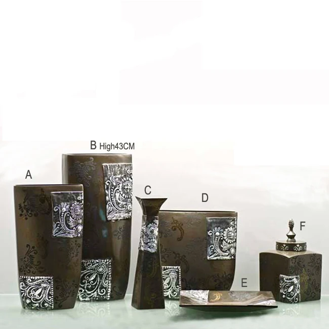 Antique Style Hand Painted Resin Tabletop Home Decor Resin Vase