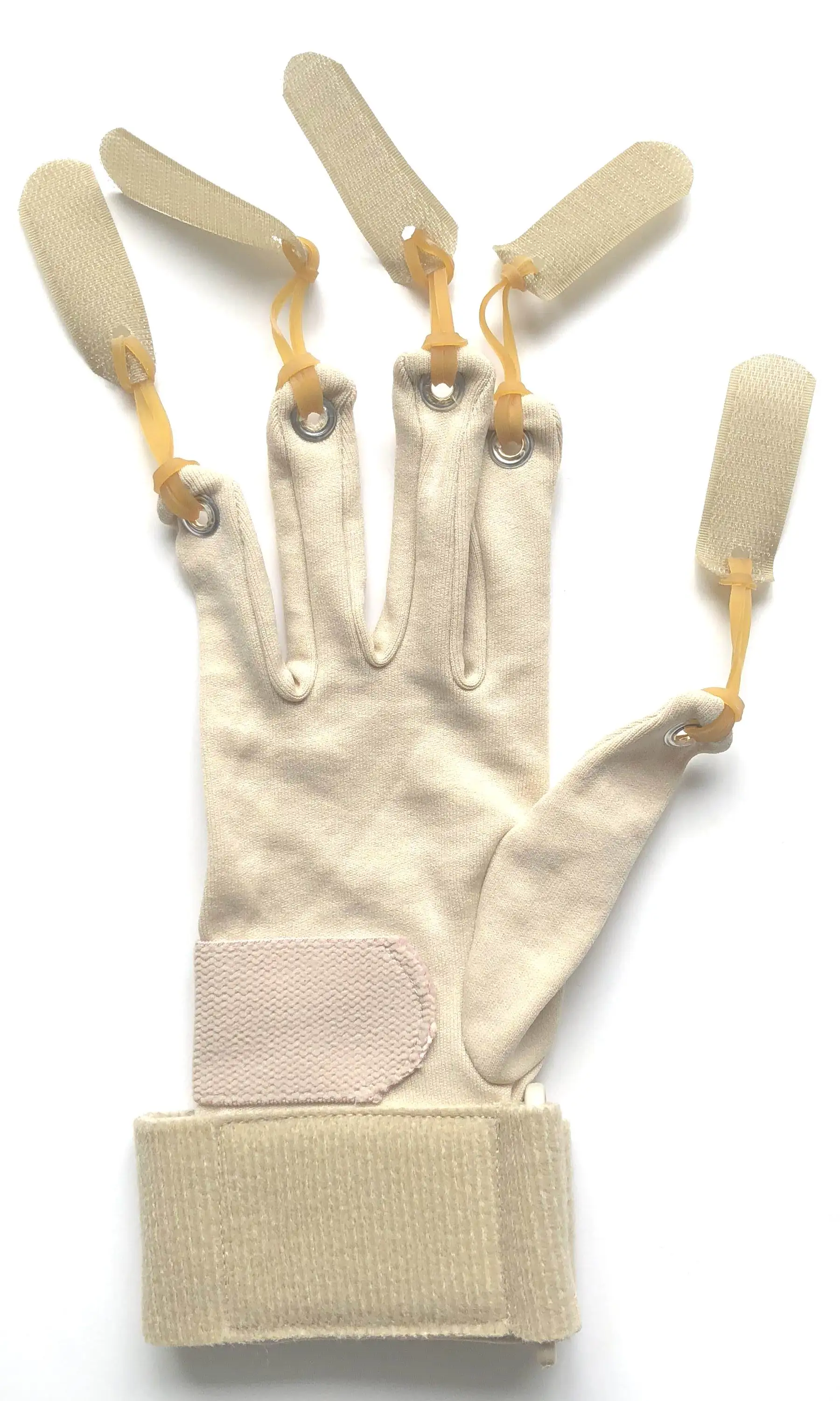 
Finger Training Exercise Glove, Finger Flexion Glove, Nylon Material With Natural Rubber Band And Magic Tape 