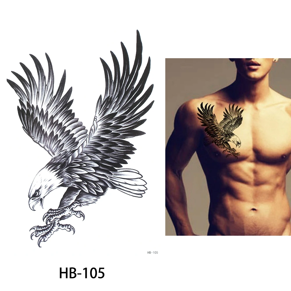 
CreateTribal Eagle Body GlitterTattoo Sticker For Men 