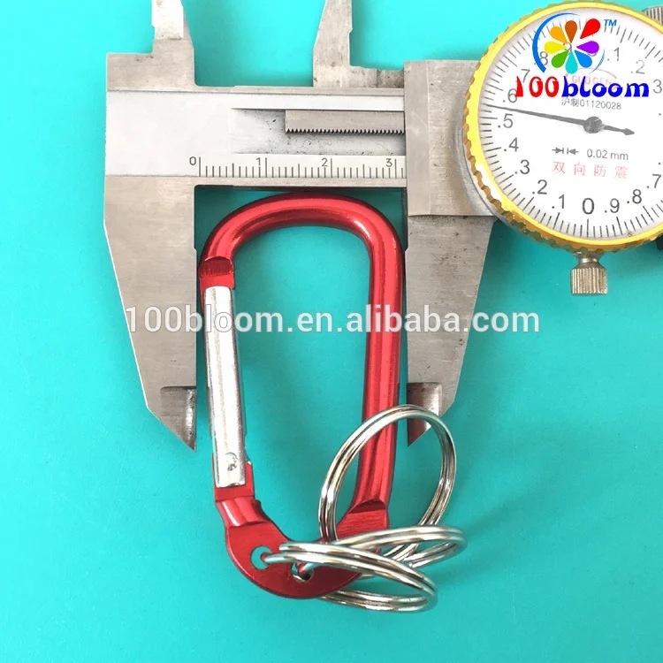 
Factory sell 6cm keychain carabiner with three keyrings 