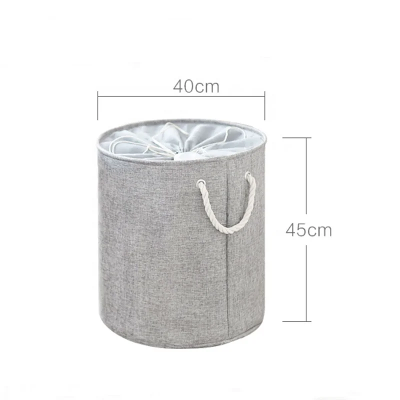 Custom Cotton&Linen Beam Port Storage Bag Large Capacity Dirty Clothes Storage Basket Laundry Baskets Washing Hamper
