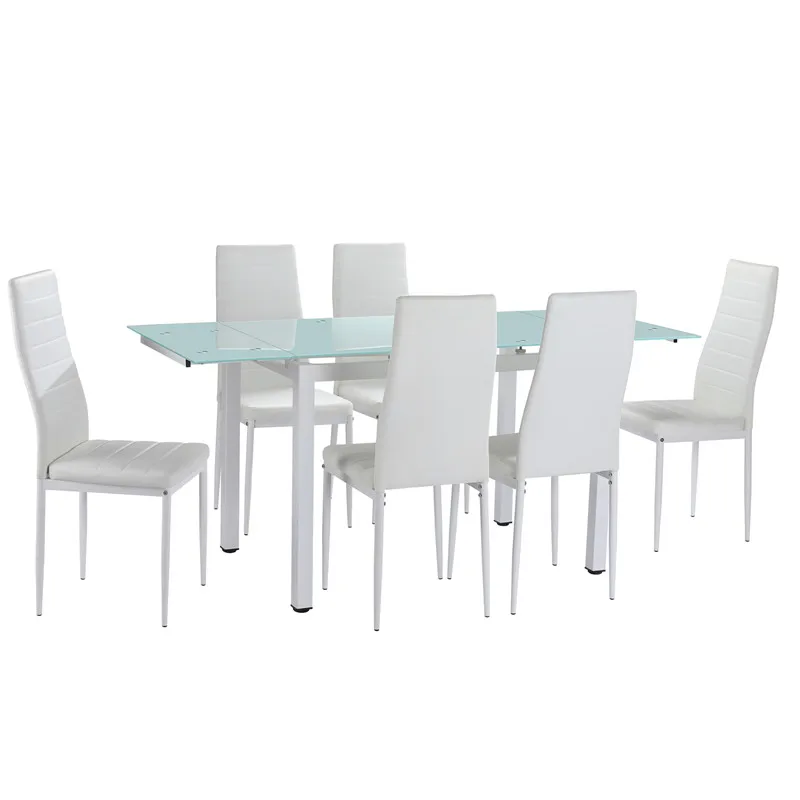 Hot Selling Gloss Top Metal Legs extension dining table