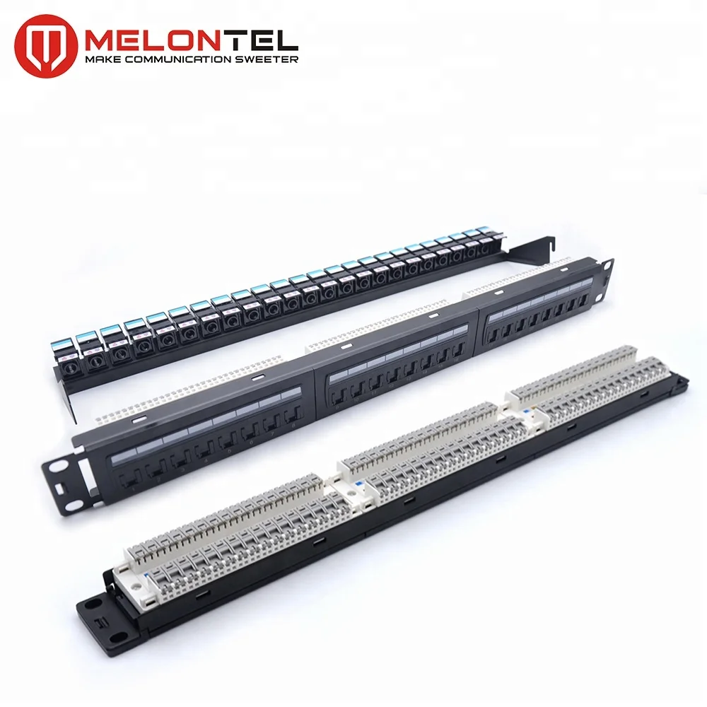  MT-4025 заводская цена 19-дюймовая 1U 24-портовая Cat6 Cat6A бесинструментальная коммутационная панель со