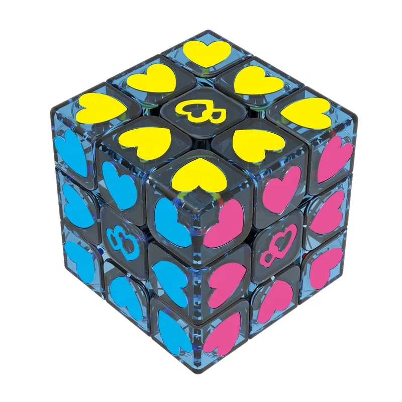 3x3 unique heart transparent 5.7cm iq puzzle toy magical cube speed for kids
