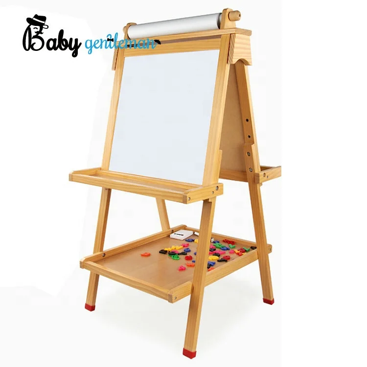 High quality educational double sided easel wooden drawing board for kids Z12128B