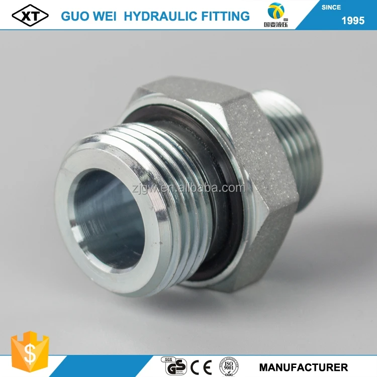 White Zinc-plated carbon steel high Quality Orfs Male O-Ring hydraulic nipple fittings