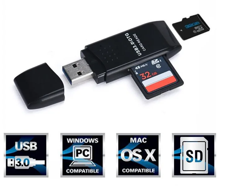 Новинка 2018 Супер Скоростной 5 Гбит/с USB 3 0 MICRO memory SD/SDXC TF кардридер адаптер концентратор устройство для чтения карт