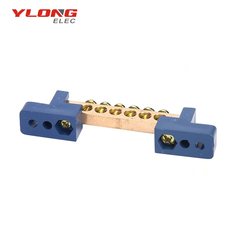 
YL-004 Natural Screw Terminal 6Ways With Blue Plastic Holder 