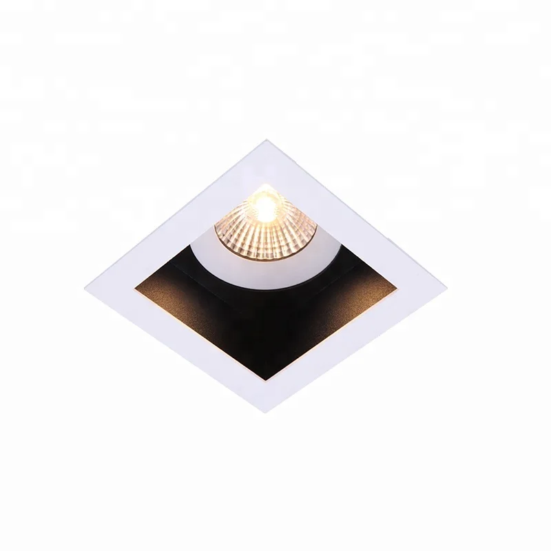 Alpha Ip44 Semi-Trimless Square Bathroom Led Down Light , White Square Dimmable Downlights