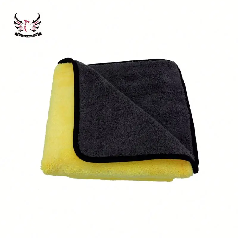 Car Towels Microfiber Drying Car Cleaning Cloth Automotive Detailing Dual Layer Wax Polishing Detailing Towel 600GSM,Orange/Gray