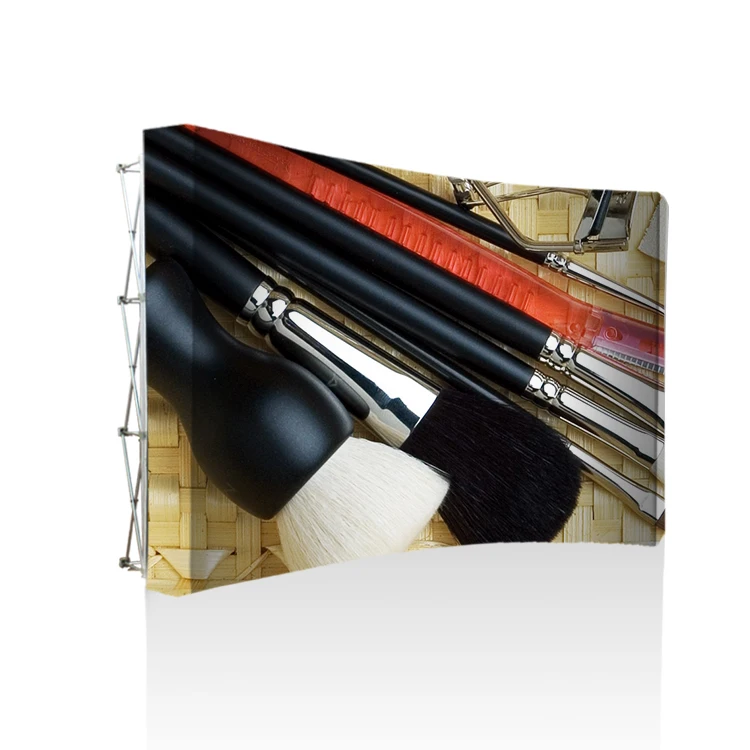 Portable Aluminum Pop up Exhibition Stand Curved Straight Backdrop Wall Display with Tension Fabric for Advertising Trade Shows