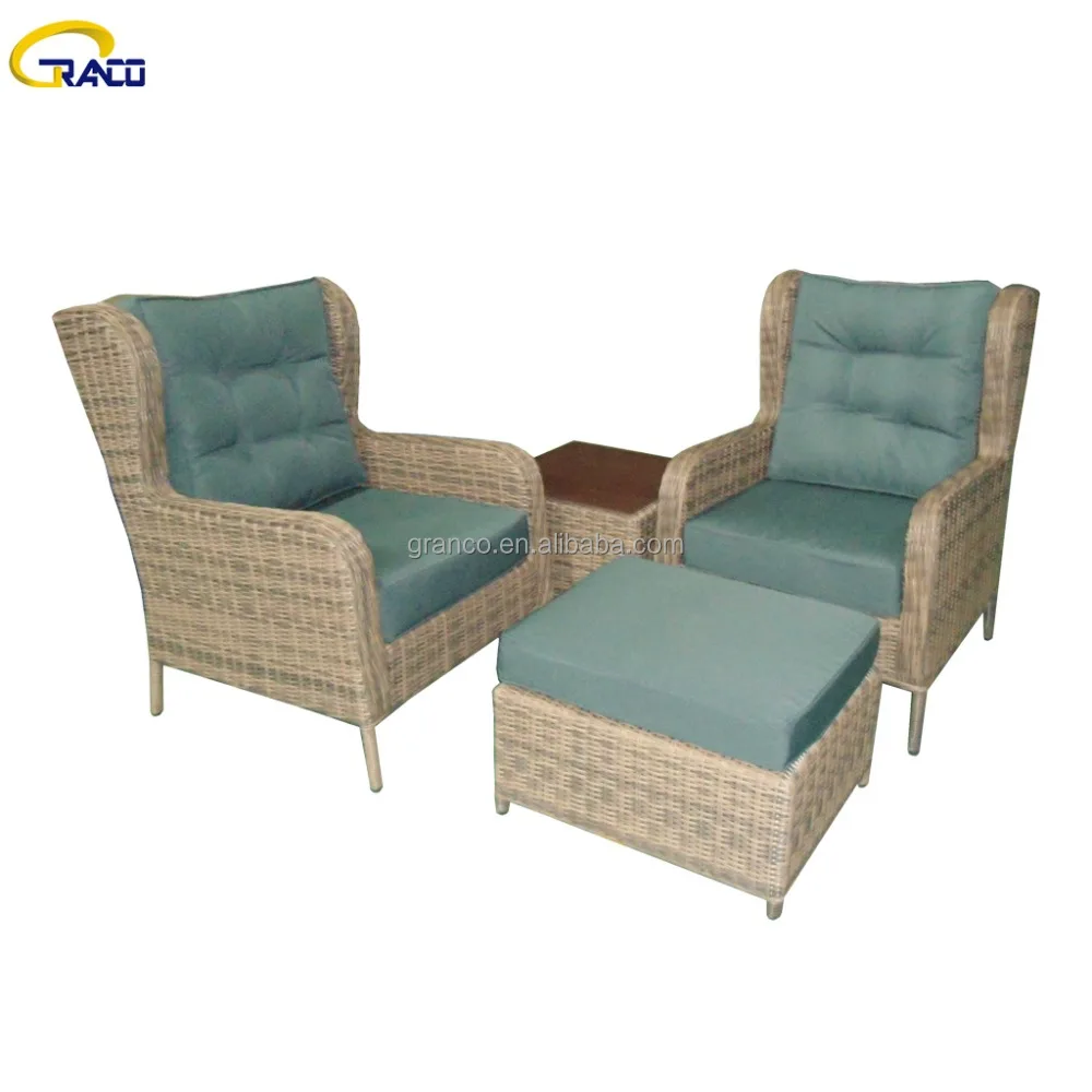 
Nice Outdoor Wicker Rattan Furniture Garden Sofa with Ottoman 