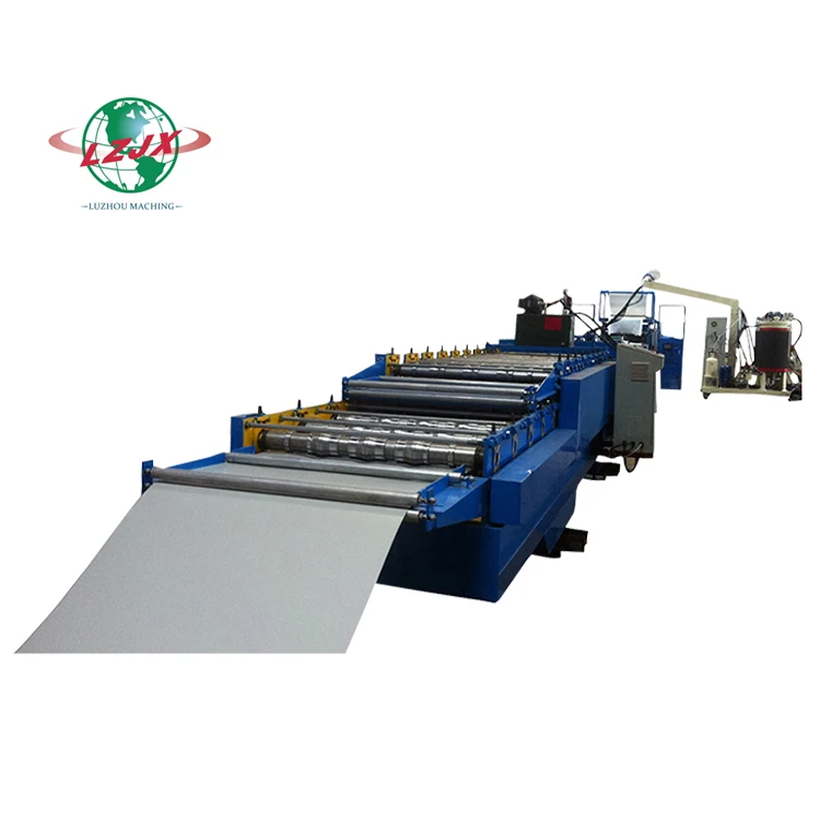 PLC controlled polyurethane sandwich panel pu insulation panel forming flow production machine