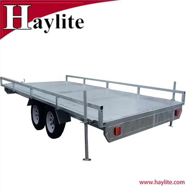 Fully Galvanized Tandem Flat Deck Trailer Fully Weld Structure for sale
