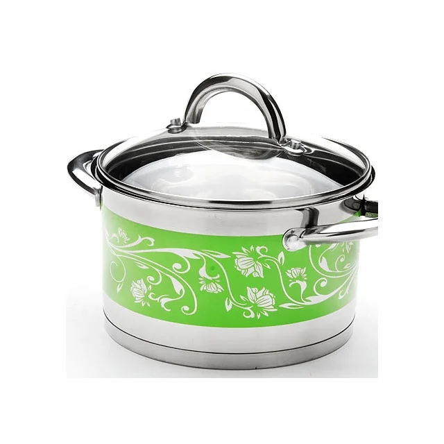 Korean design glass lid stock pot cooking ware stainless steel kitchen ware cooking pots and pans sets casseroles