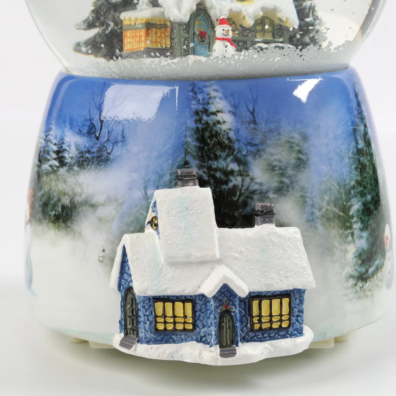 New style glass snow ball christmas gift clockwork music box