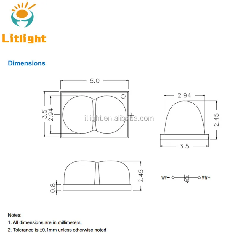 Double hump shape Multi-angle illumination ceramic base Peanut LED SMD 3550 warm/cool white high power 1w 3w 3000K 6000K