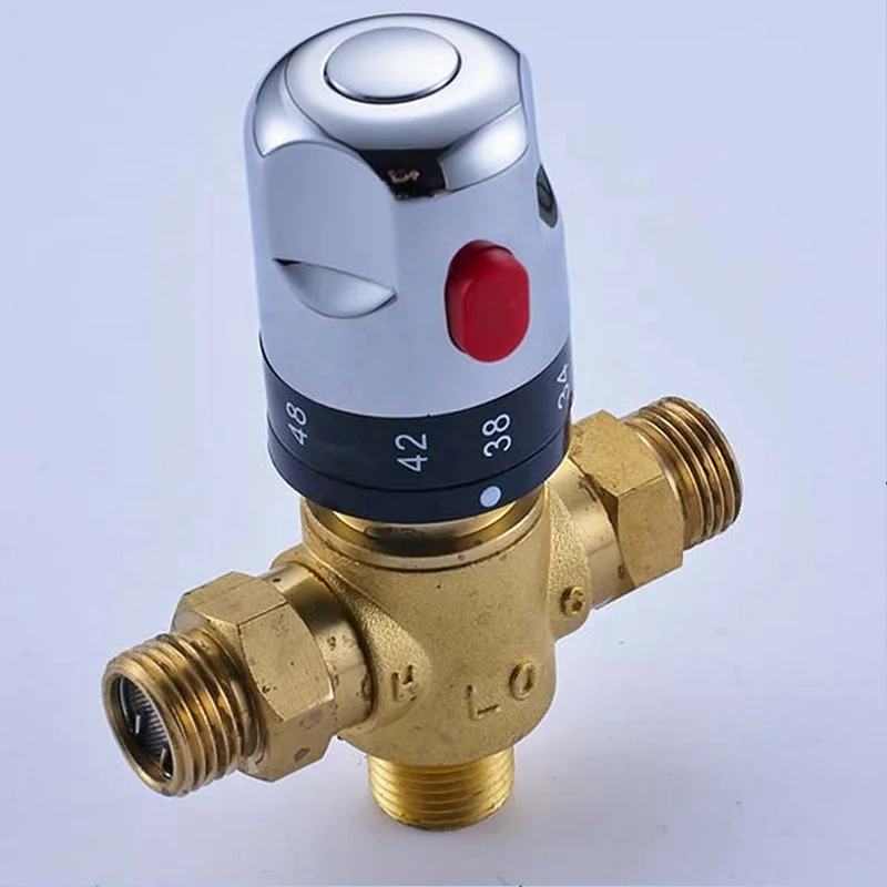 
Wholesale and Retail Thermostatic Mixer Valve Bathroom Kitchen Faucet Mixer Valve Water Temperature Control Valve 1/2