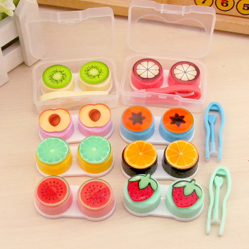 Оптовая продажа, новые стильные чехлы для контактных линз, цветочные контактные линзы, Индивидуальная коробка, мини контактный Дорожный комплект