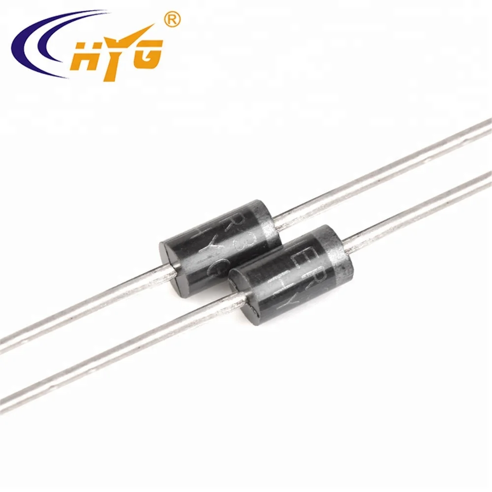 Диоды HER208 Высокоэффективный выпрямитель Диоды быстрого восстановления DO-15 Пакет логарифма Высокоэффективный выпрямитель HER