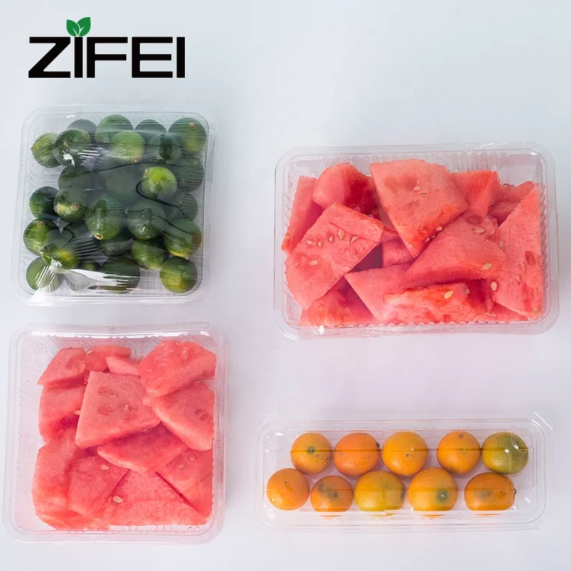 Disposable PET frozen food packaging big food plastic boxes used for fruit