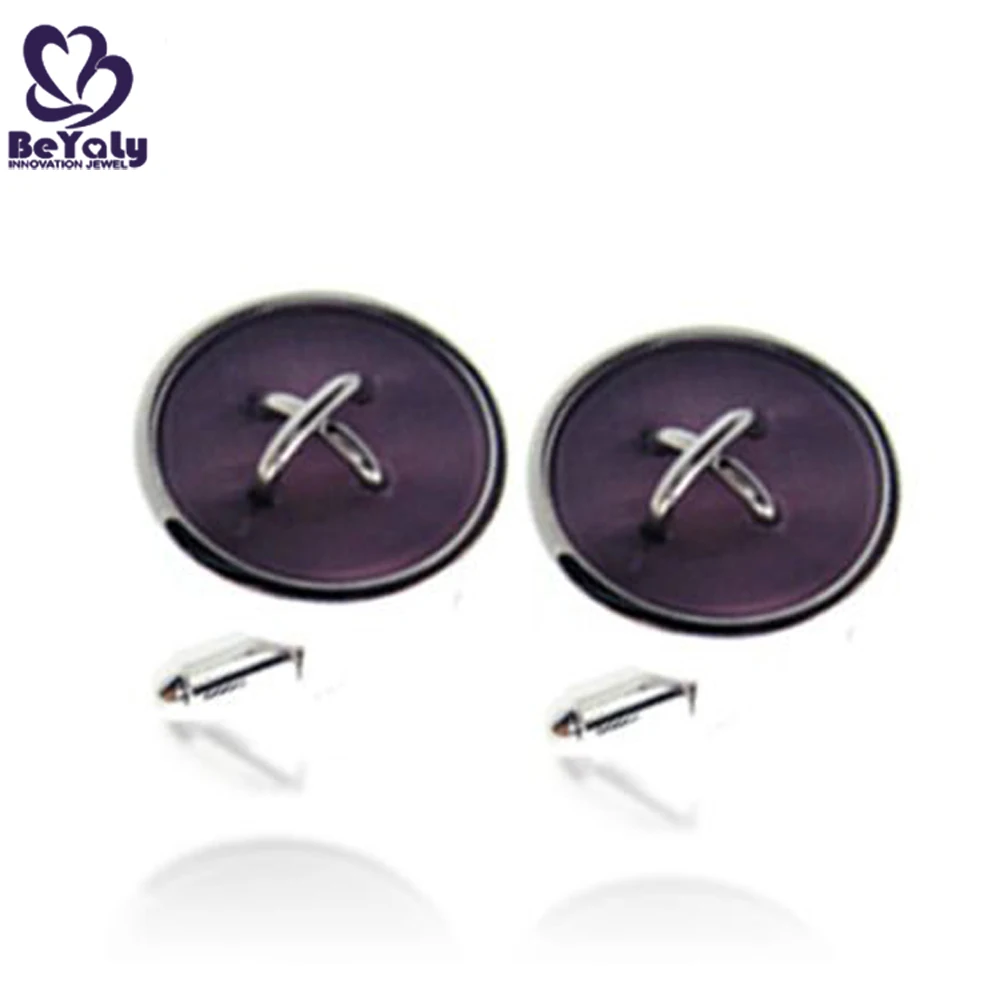 Trendy round men shirt brown knot button cufflinks