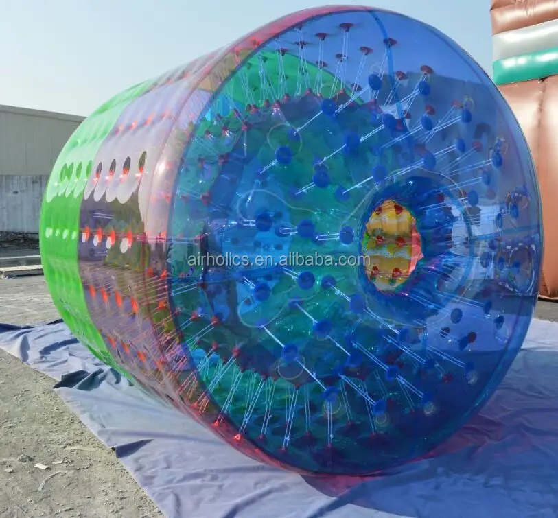 Cheap and promotional outdoor giant customized color water walking roller inflatable, roller bubble roller for swimming pool