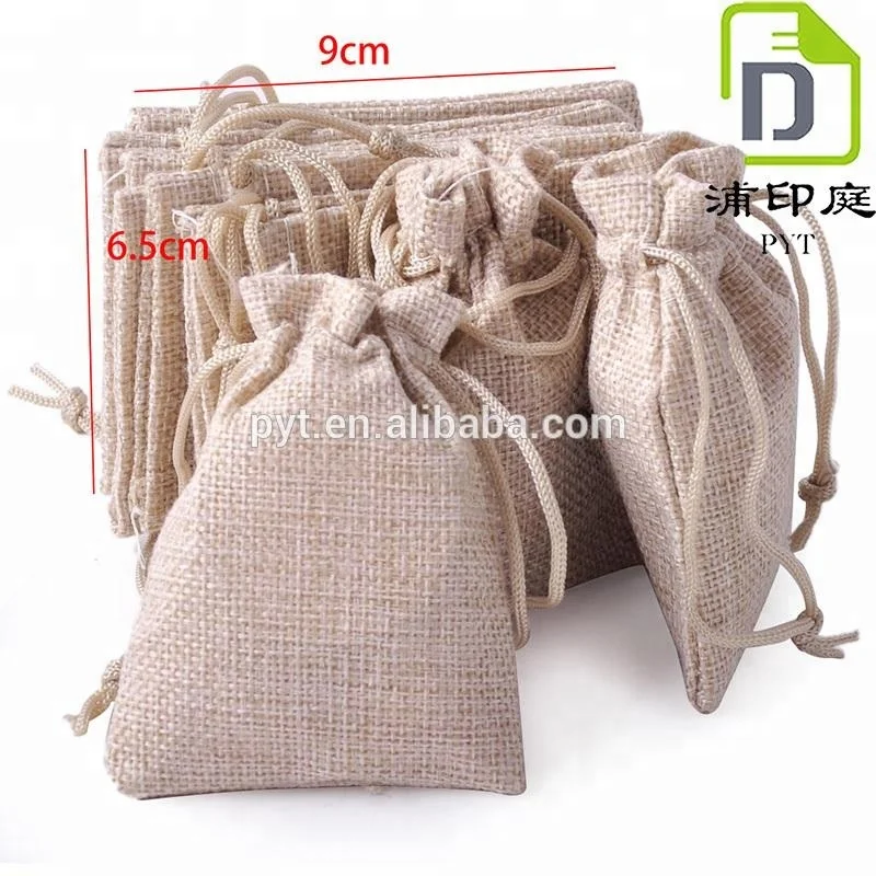 Natural Jute Gift Bags Jewelry Sacks Strong Small Gunny Bags For Festivals DIY Craft Present Party Favor Snacks Jewelry