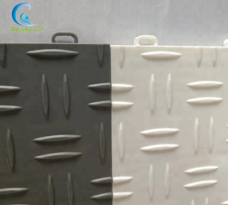 PVC  Interlocking Plastic Garage Floor Tiles Outside DIY Flooring  rubber garage floor mat  for sale