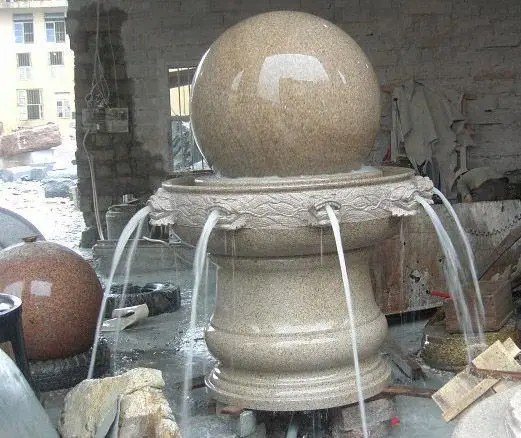Hand Carved Rotating Granite Ball Water Fountain Granite Balls