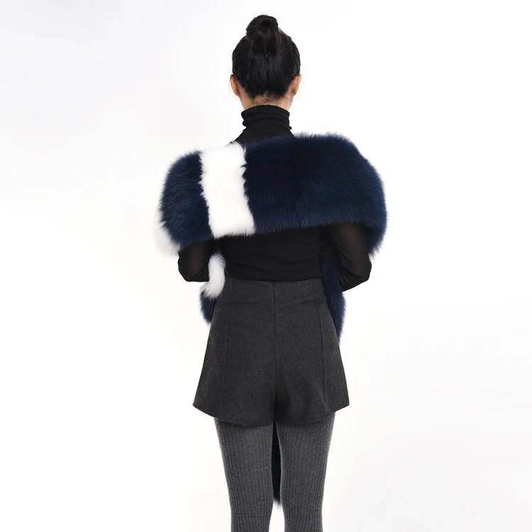 Big Size long fur scarf Genuine Fox Fur Scarf Long Fox Fur Scarf