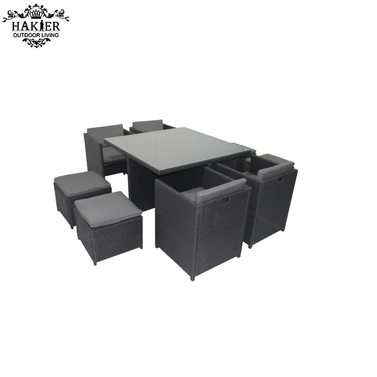 
2019 wicker dining table set Outdoor rattan furniture modern garden wicker desk 