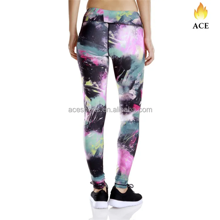 in stock leggings 2018 wholesale custom sublimated printed tight fitness sports yoga leggings for women