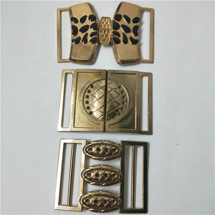 Ffower shape Openable Spray paint metal belt buckle Two parts joint clasp interlocking buckle