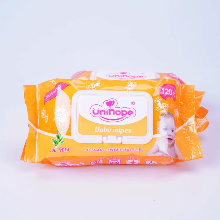Оптовая продажа OEM Unihope детские влажные салфетки от производителя с ароматом алоэ