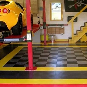 plastic vinyl pvc heavy duty interlocking industrial floor tile 8mm for garage warehouse workshop showroom etc gym flooring